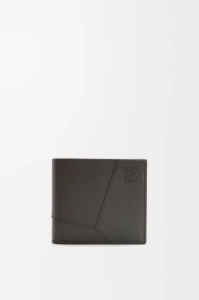 Puzzle-myntplånbok med två fack i klassiskt kalvskinn