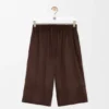 Shorts med dragsko i getskinn i mocka Shorts med dragsko i getskinn i mocka