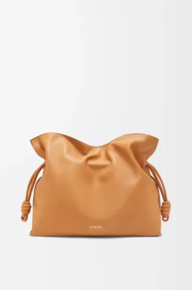 Stor Flamenco-clutch i nappa-kalvskinn