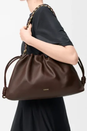Stor Flamenco Purse i mjukt nappa-lammskinn