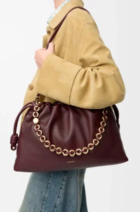 Stor Flamenco Purse i mjukt nappa-lammskinn