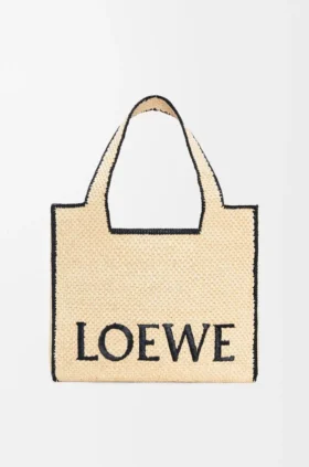 Stor Loewe Font Tote i raffia