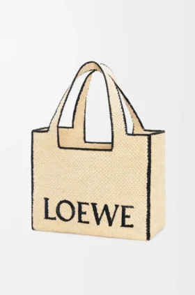 Stor Loewe Font Tote i raffia