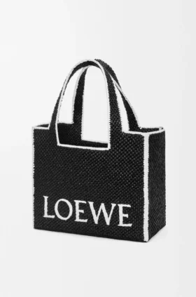 Stor Loewe Font Tote i raffia