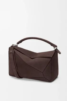 Stor Puzzle-väska i kornat nubuck