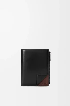Switch Slim Compact-plånbok i mjukt, kornat kalvskinn och mocka