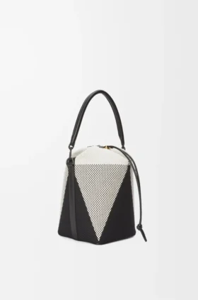 Treasure Bako-hatt i jacquardcanvas och kalvskinn