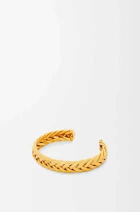 Tunn flätad manschett i sterlingsilver