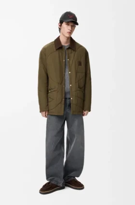 Vadderad overskjorta i tekniskt yttertyg