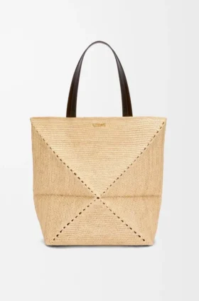XL Puzzle Fold-toteväsko i raffia